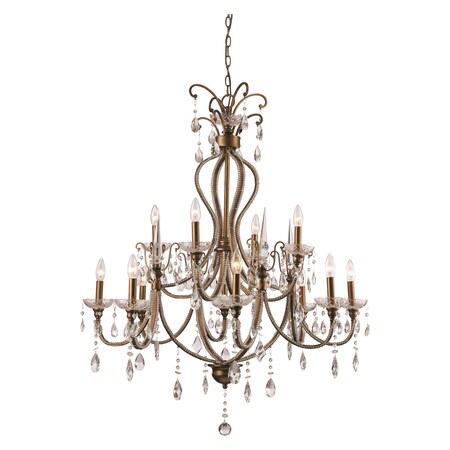 Trans Globe Chandelier Antique Gold JU-12 AG